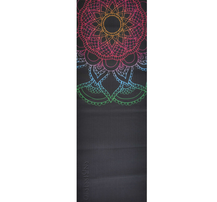 Black Printed Yoga Mat