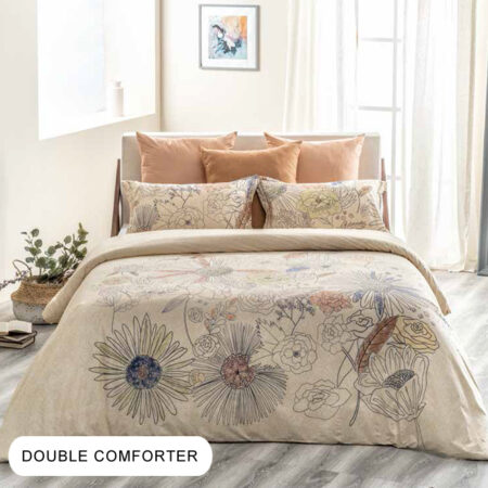 Doodle Mellow Buff Double Comforter