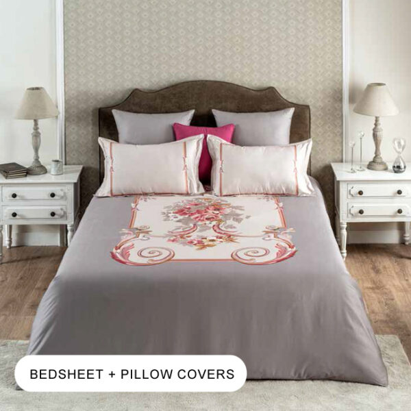 Floral Maison Desert Sand Double Bedsheet