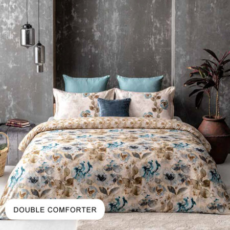 Garden of Roses Horizon Blue Pumpkin Double Comforter