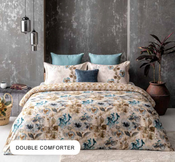 Garden of Roses Horizon Blue Pumpkin Double Comforter