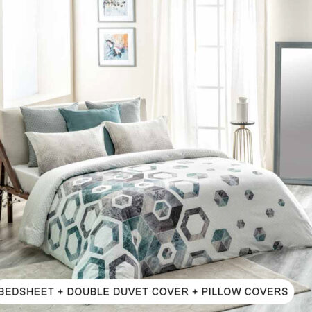 Honeymiaze Teal Blue Double Bedding Set