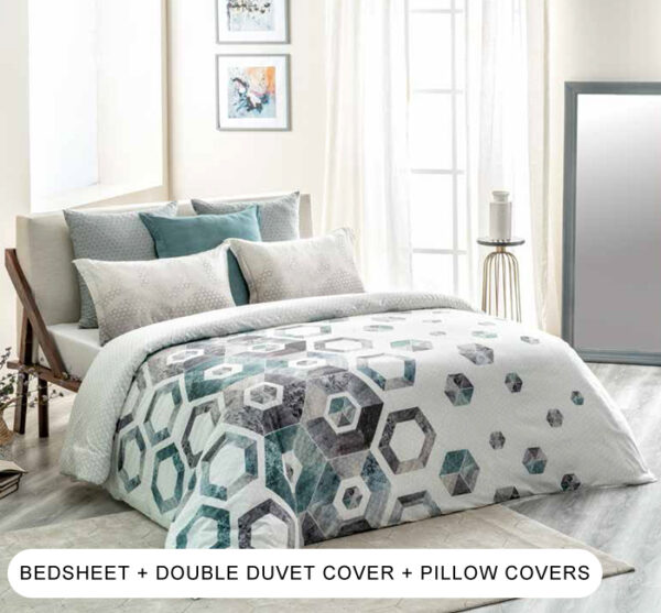 Honeymiaze Teal Blue Double Bedding Set