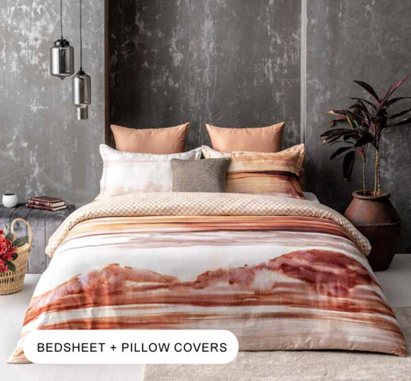 Marisol Amber Brown Double Bedsheet