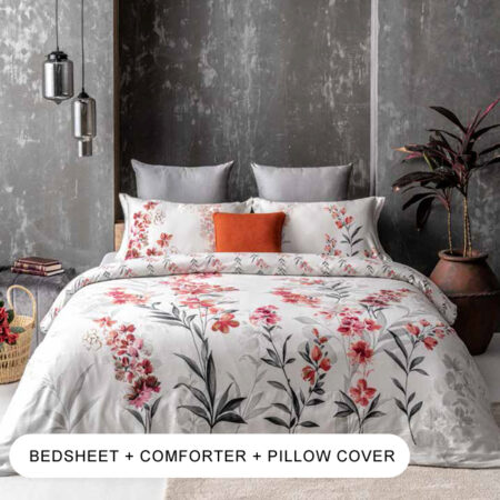 Trella Rococco Red Double Bedding Set