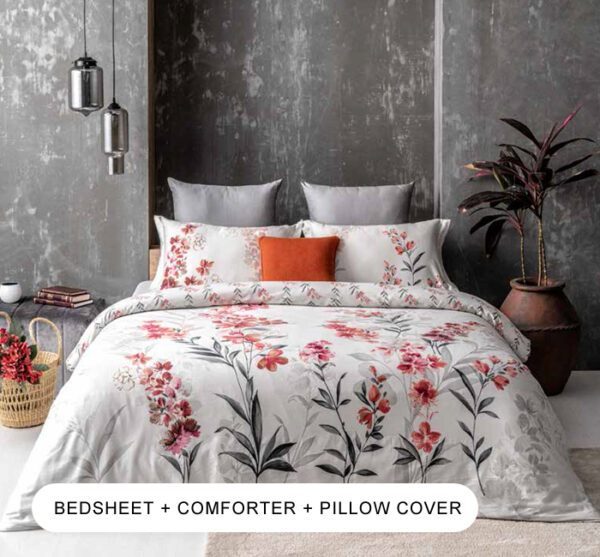 Trella Rococco Red Double Bedding Set